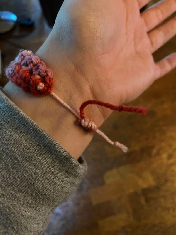 Gehaakte armband multicolor - Afbeelding 3