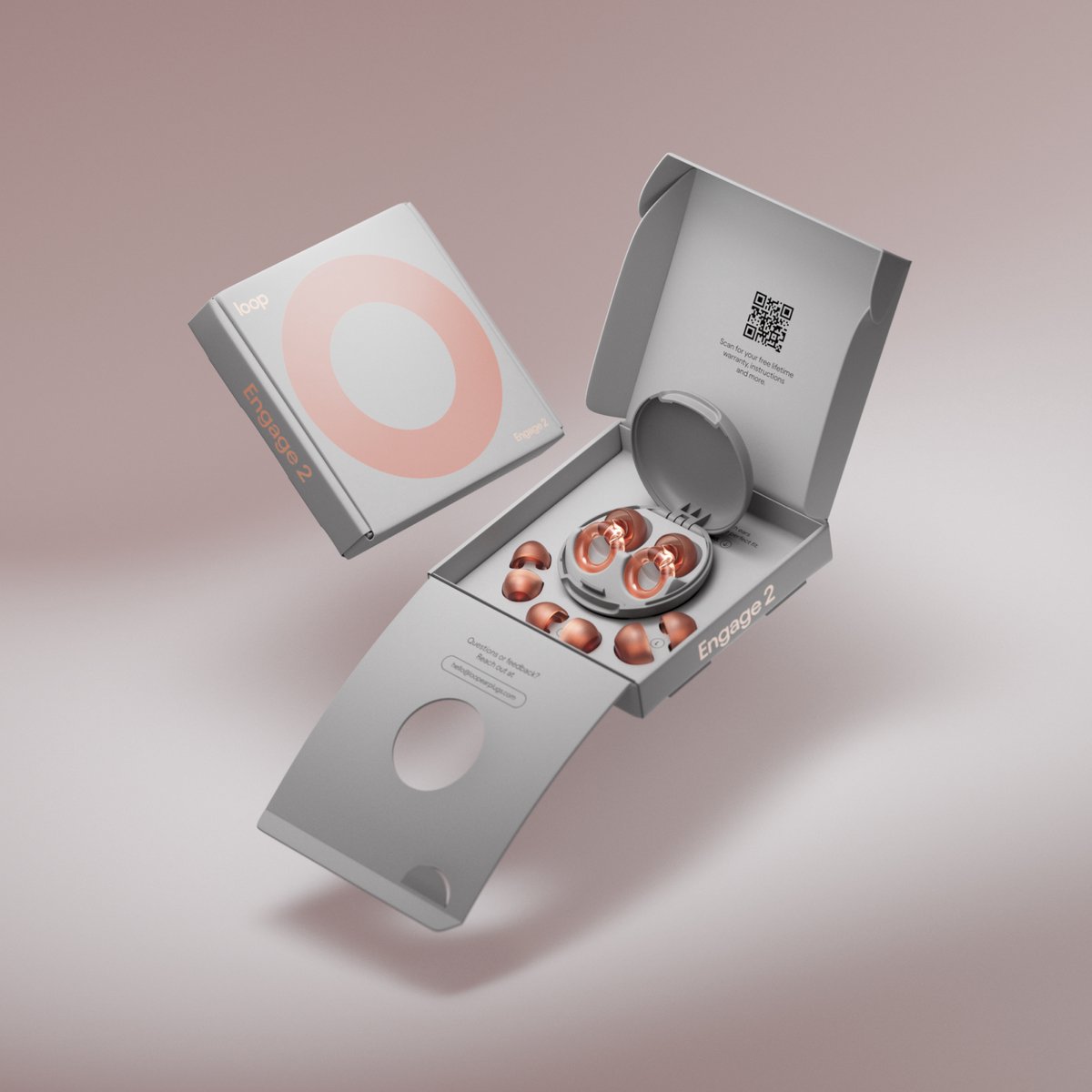 Loop Engage 2 oordopjes – roze – verpakking inclusief accessoires